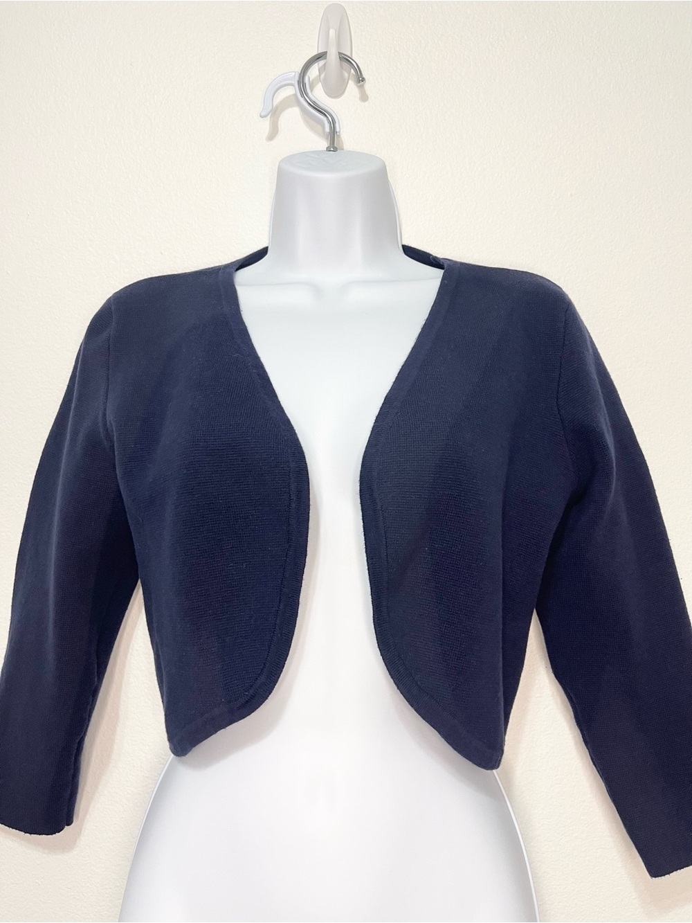 Maison Jules Cotton Navy Open-Front Bolero Shrug Size Medium